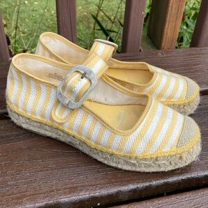 Free People Women's Espadrille Surfside Mary Jane 2.0 Trend Shoes Yellow Size 8